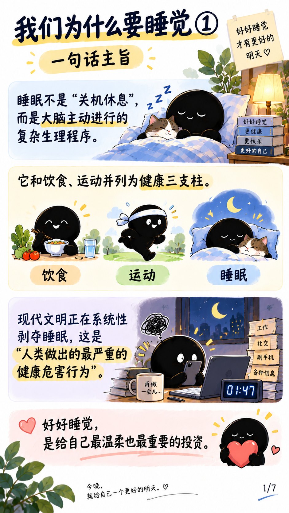 知识卡 2:一句话主旨:睡眠是复杂生理程序